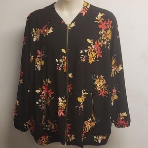 Ava + Viv Black Floral Jacket 4X